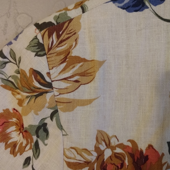 Talbots Linen blend lined Floral Long Dress Sz 10 - Picture 5 of 7